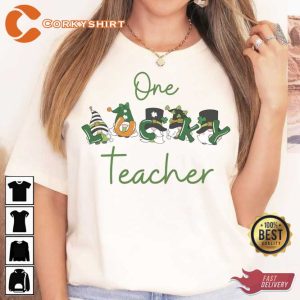 St Patricks Gnome For One Lucky Teacher Shirt