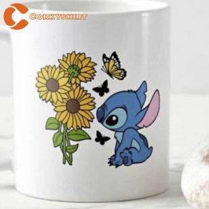 Stitch Sunflower Ceramic Coffee Mug