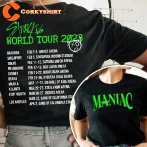 Stray Kids World Tour 2023 Maniac Tour Date Music Concert T-Shirt