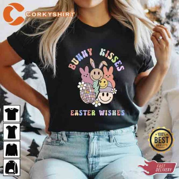 Style Bunny Kisses Easter Wishes Shirt Design