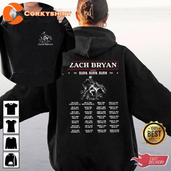 The Burn Burn Burn Tour 2023 Zach Bryan Concert Western Wear Cowboy Sweatshirt