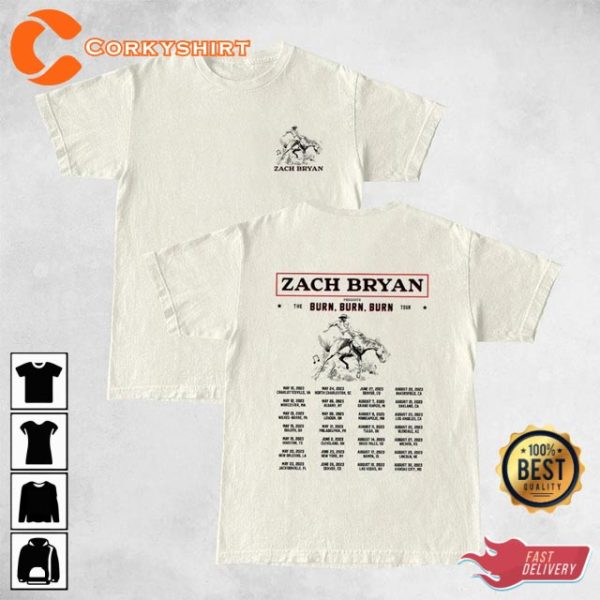 The Burn Burn Burn Tour 2023 Zach Bryan Concert Western Wear Cowboy Sweatshirt