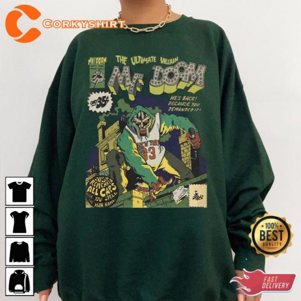 The Ultimate Villain Mf Doom Hip Hop Rap Graphic Tee