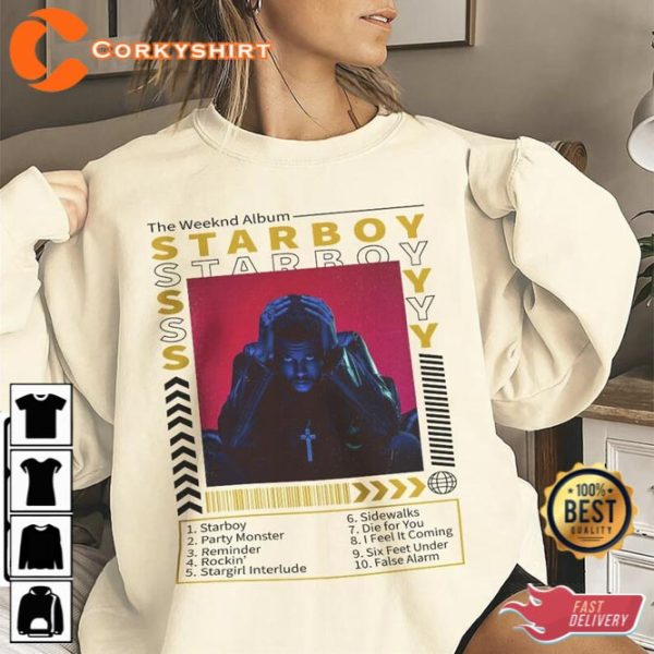 The Weeknd Starboy Full Tracklist Top Album Billboard Music 2023 Shirt