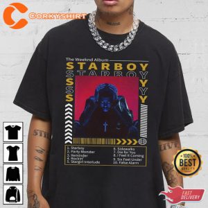 The Weeknd Starboy Full Tracklist Top Album Billboard Music 2023 Shirt