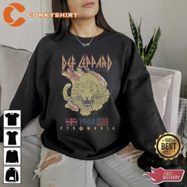 The World Tour Pyromania Def Leppard Music Band Sweatshirt