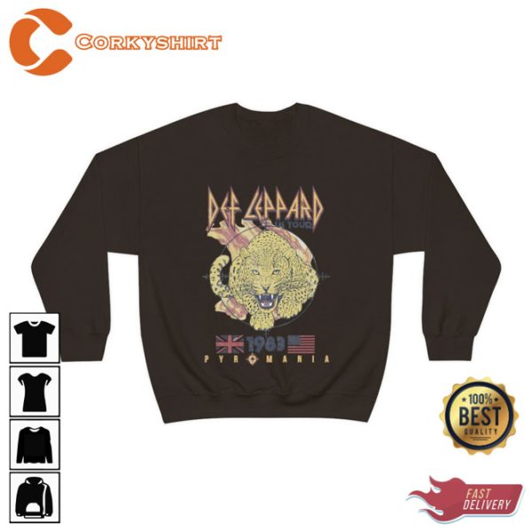 The World Tour Pyromania Def Leppard Music Band Sweatshirt