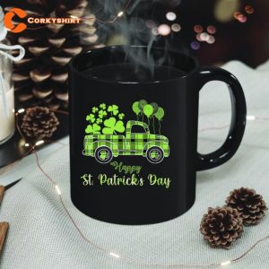 Truck Shamrock Green St Patrick Day Coffee Mug