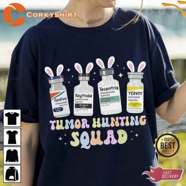 Tumor Easter Hunting Squad Oncology Nurse Shirt