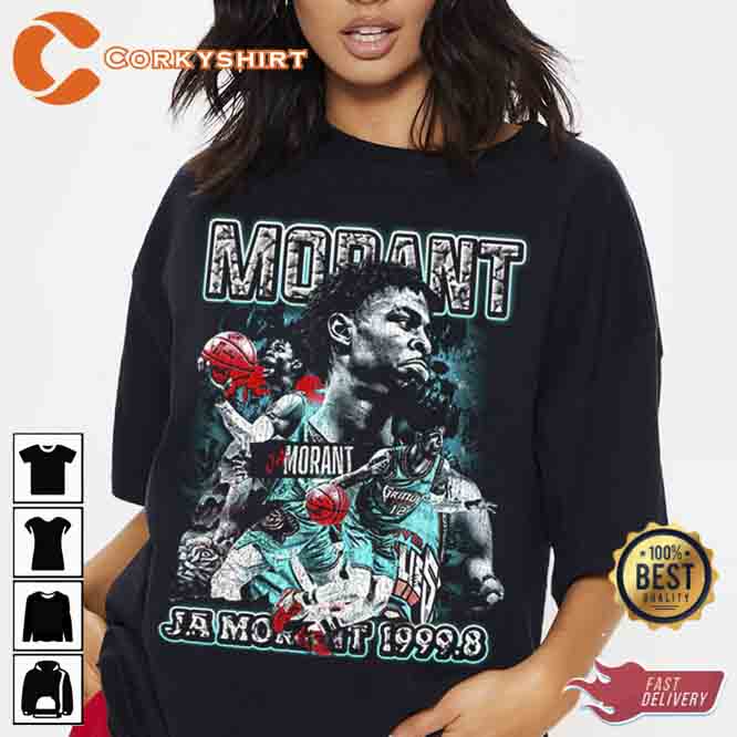 Vintage 90s Ja Morant Bootleg Slam Dunk Memphis Grizzlies Basketball Unisex T-Shirt