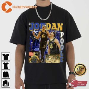 Vintage 90s Style Jordan Poole Warriors Basketball T-Shirt