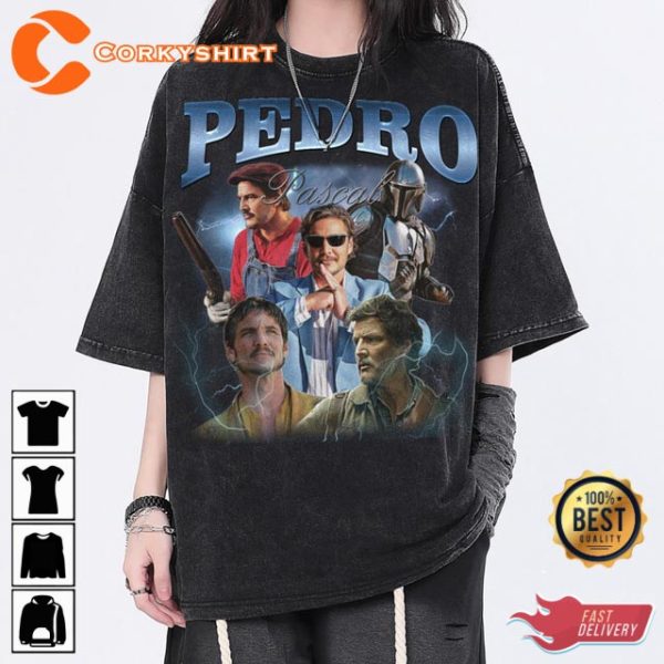 Vintage Actor 90s Movie Fans Gift Celebrity Tribute Pedro Pascal T-Shirt