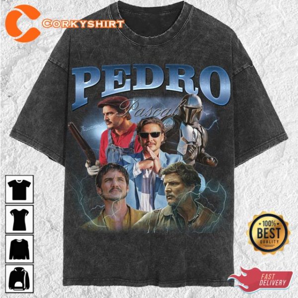 Vintage Actor 90s Movie Fans Gift Celebrity Tribute Pedro Pascal T-Shirt