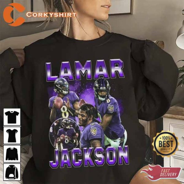 Vintage Football Lamar Jackson T-shirt Gift Fan