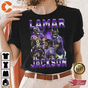 Vintage Football Lamar Jackson T-shirt Gift Fan