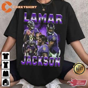 Vintage Football Lamar Jackson T-shirt Gift Fan