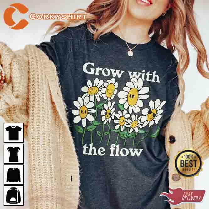Vintage Grow With The Flow Graphic Tshirt