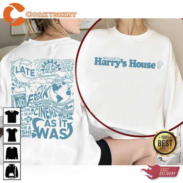 Vintage Harrys House Track List 2023 Gildan Design Steel Sweatshirt