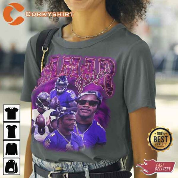 Vintage Lamar Jackson 90s Boogtleg Rap T-shirt