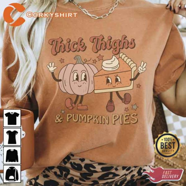 Vintage Thick Thighs and Pumpkin Pies Shirt