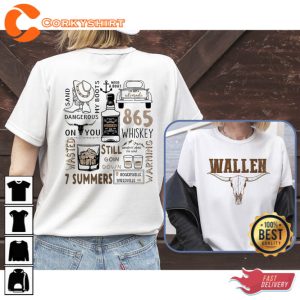 Wallen Western One Night At A Time World Tour 2023 Country Music Shirt