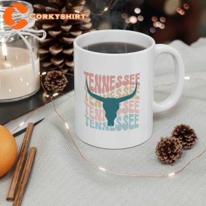 Western Country Music Gift Tennessee Horns Ceramic Mug