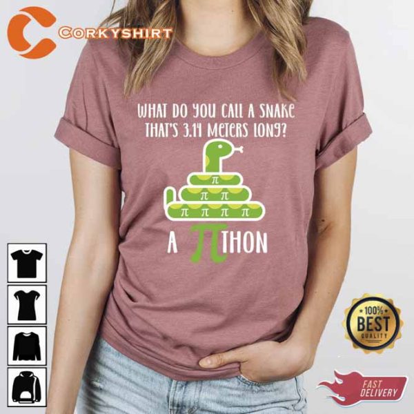 What Do You Call A Snake That Is 3.14 Meters Lon9 Funny Pi Day Shirts