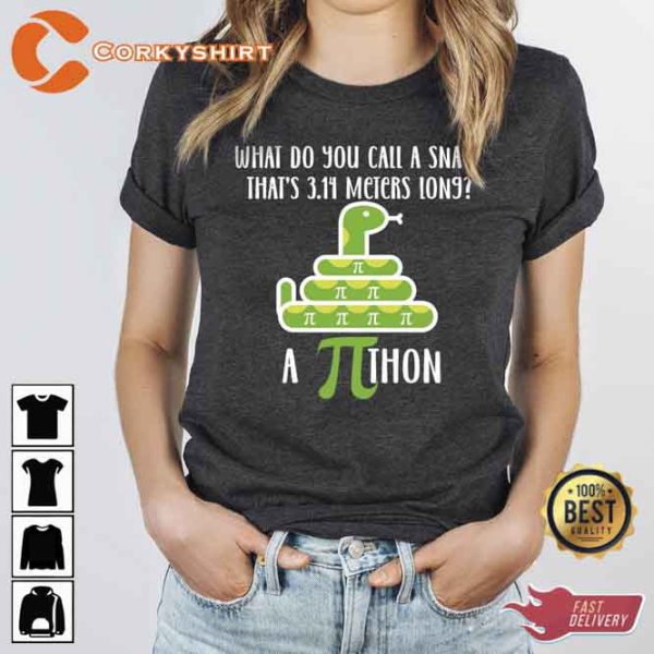 What Do You Call A Snake That Is 3.14 Meters Lon9 Funny Pi Day Shirts