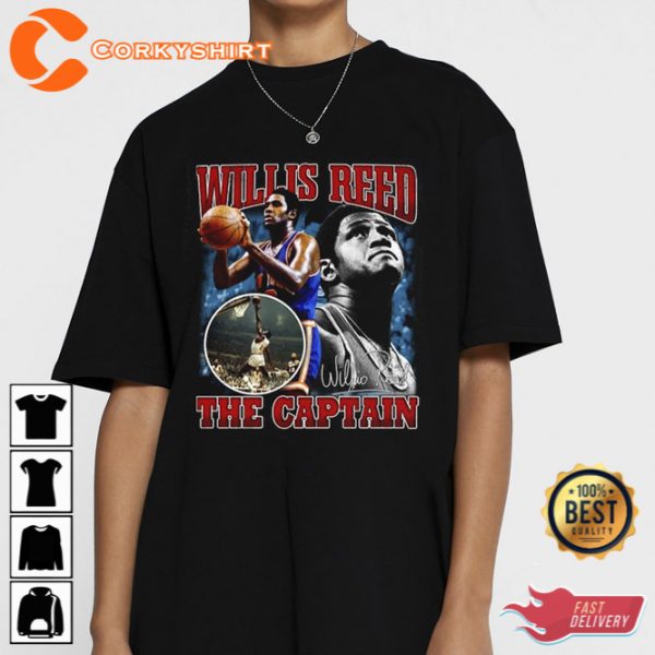 Willis Reed Legendary Knicks Star Vintage 90s Style T-Shirt