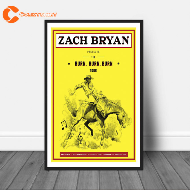Zach Bryan Burn Burn Burn North American Tour Poster