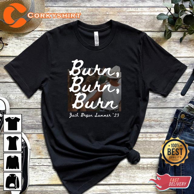 Zach Bryan Burn Burn Burn Tour Graphic Shirt Printed Fan Gift T-Shirt