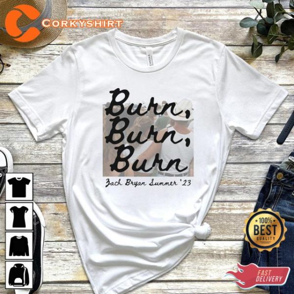 Zach Bryan Burn Burn Burn Tour Graphic Shirt Printed Fan Gift T-Shirt