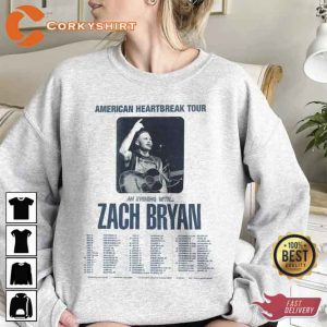 Zach Bryan Country Music Star American Heartbreak Tour Shirt (3)
