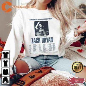 Zach Bryan Country Music Star American Heartbreak Tour Shirt (4)
