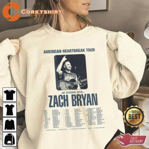 Zach Bryan Country Music Star American Heartbreak Tour Shirt (5)