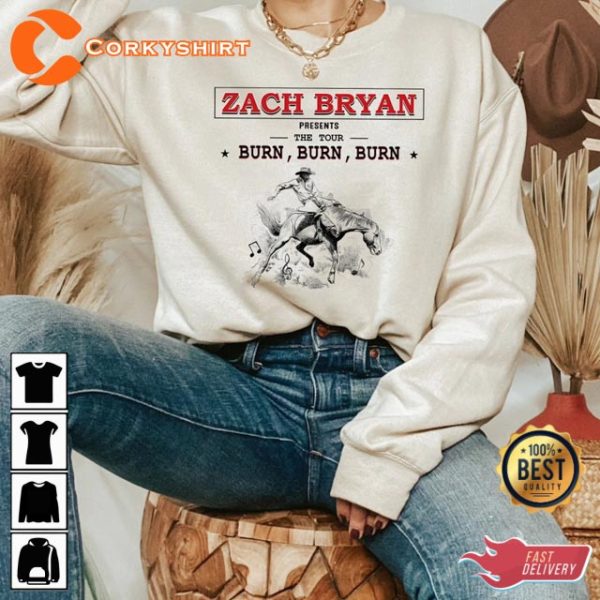 Zach Bryan The Burn Burn Burn Tour 2023 Hot Trendy T-Shirt
