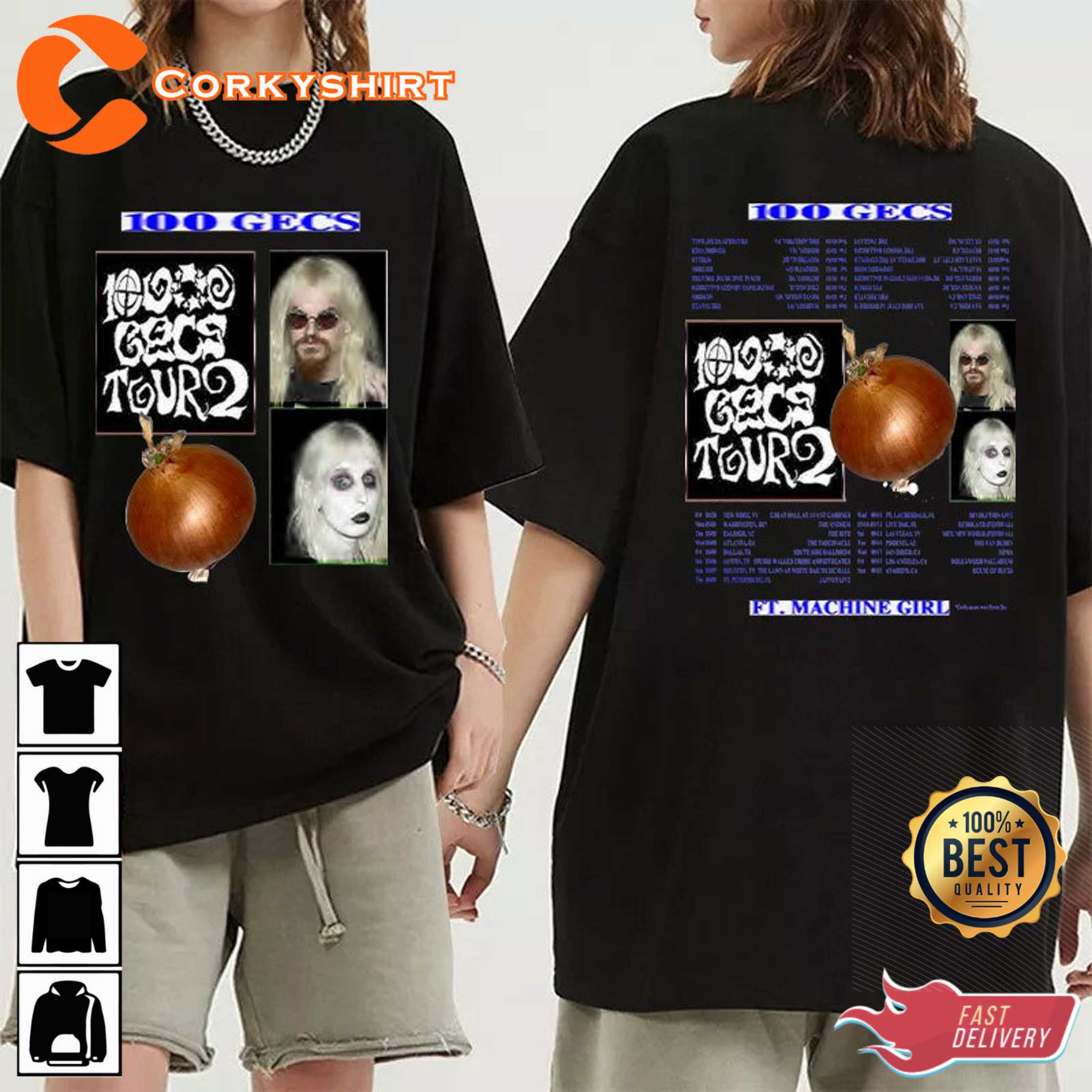 100 Gecs 2023 Tour Merch Fan Shirt 10000 Gecs New Album - Corkyshirt