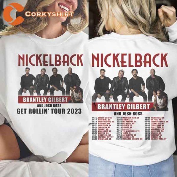 2 Side Nickleback Get Rollin 2023 Tour Sweatshirt