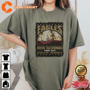 Vintage, Tops, Eagles Hotel California Graphic Band T Shirt