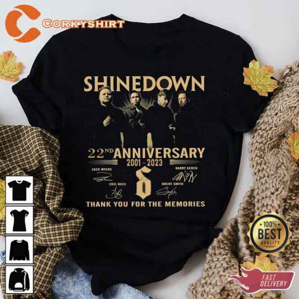 22 Years Anniversary Shinedown Band T-shirt