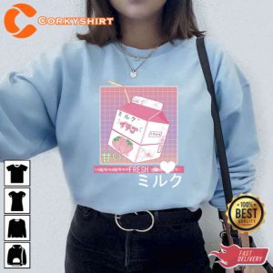 90s Japanese Otaku Stylish Aesthetic Milk Unisex Sweatshirt