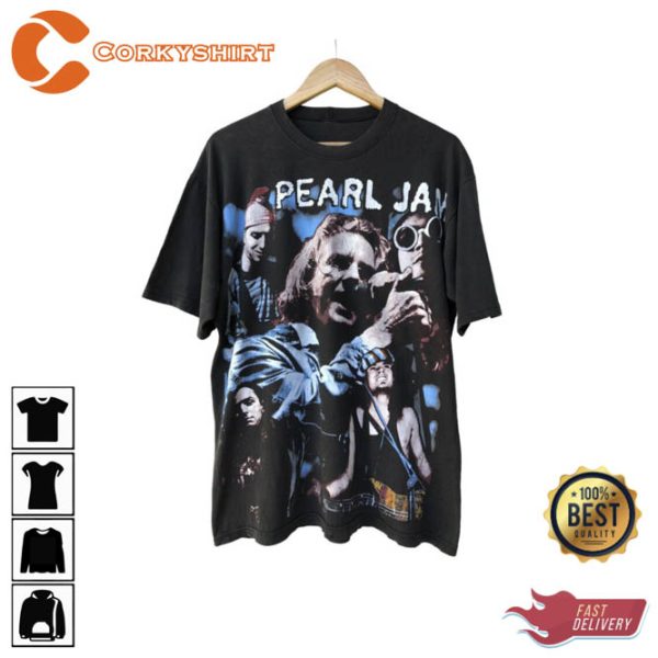 90s Pearl Jam Tour Dates Even Flow Vintage 2 Side T-shirt