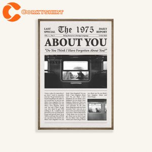 About You Lyrics The 1975 Retro Newspaper Poster Gifts for The 1975 Fans