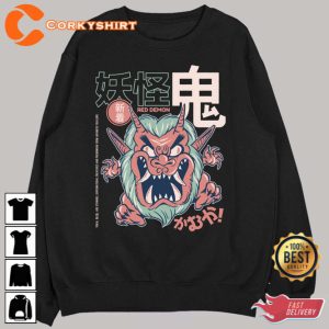 Aesthetic Japanese Demon Yokai Art Oni Japan Devil Unisex T-Shirt