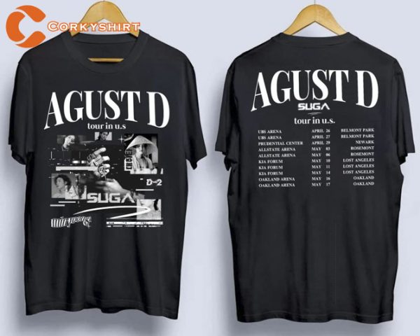 Agust D Tour 2023 In US Suga BTS 2 Side Unisex Shirt