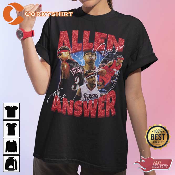 Allen Iverson The Answer Vintage Philadelphia 76ers Crewneck Shirt