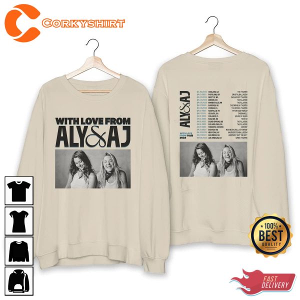 Aly Aj With Love From Tour 2023 Shirt Aly And Aj Band Fan