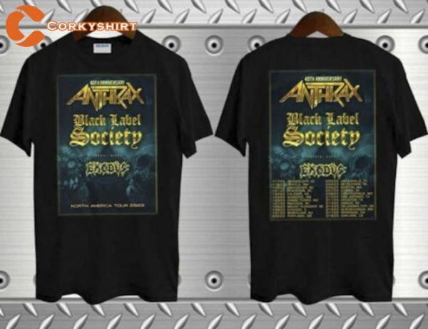 Anthrax Black Label Society Exodus 40th Anniversary T-Shirt