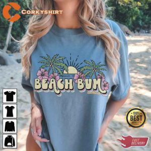 Beach Bum Summer Vacation Tshirt Black Summer Shirt Womens Mens