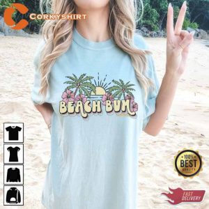 Beach Bum Summer Vacation Tshirt Black Summer Shirt Womens Mens